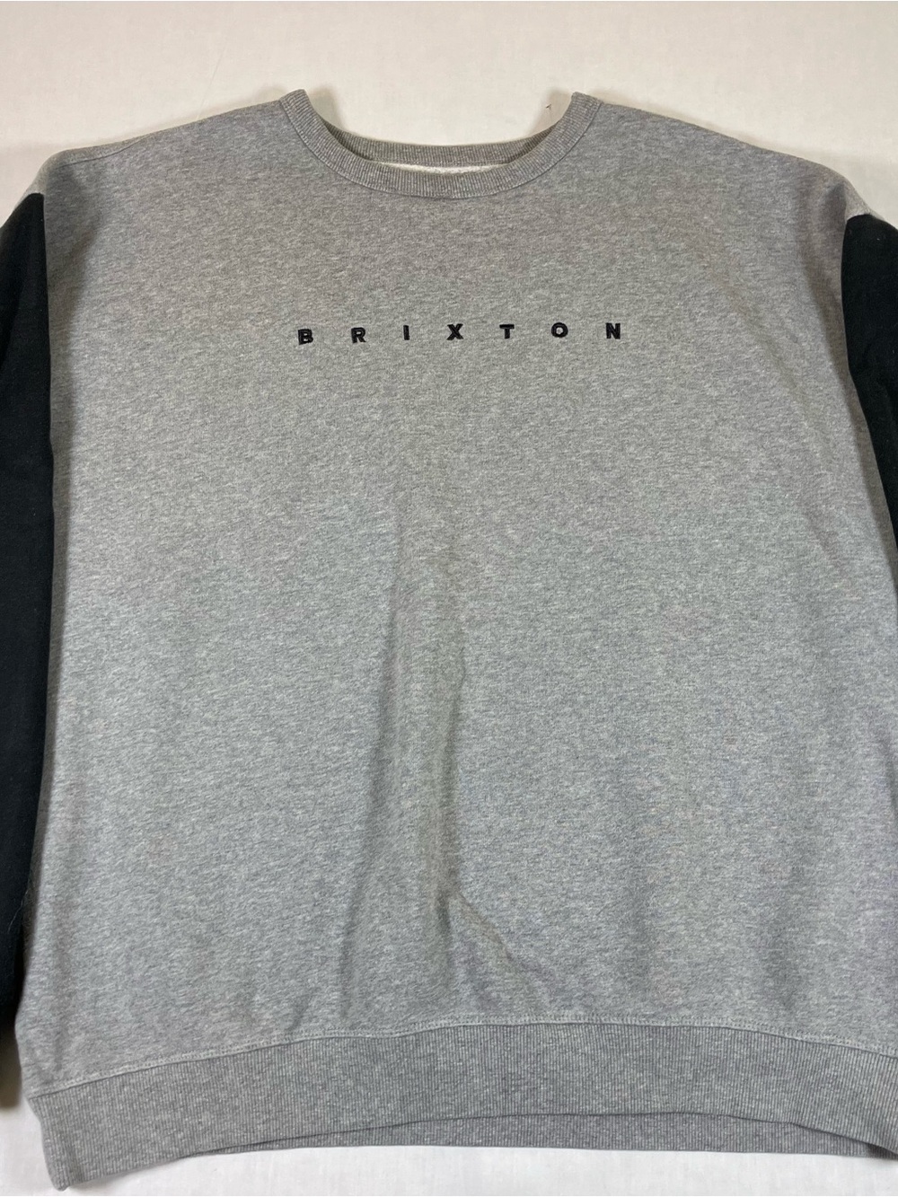 Brixton Heather Gray Crewneck with Black Sleeves